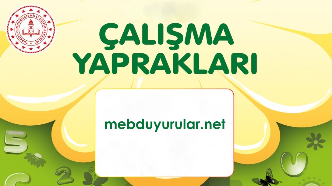MEB’den İlkokul 2. Sınıf Çalışma Yaprakları