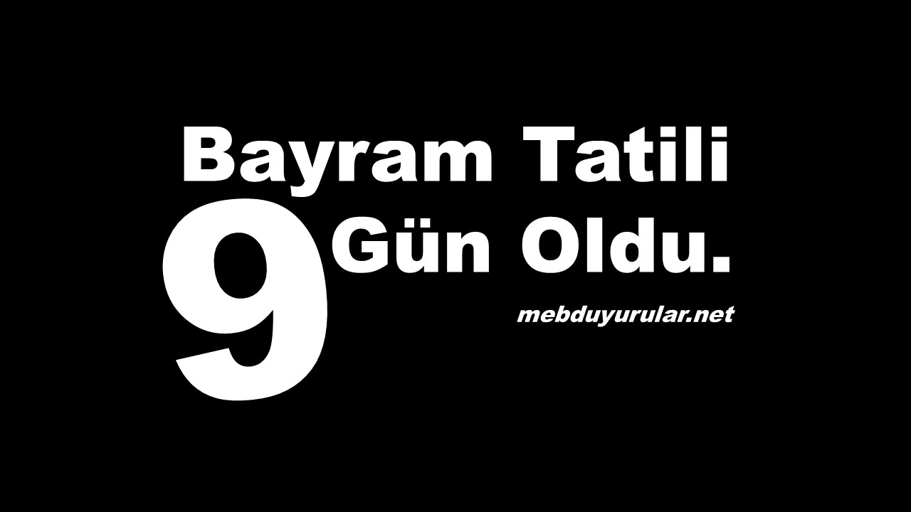 Bayram Tatili 9 Güne Çıkartıldı.